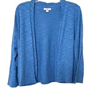 CROFT & BARROW LONG SLEEVE OPEN FRONT JACKET, WOMENS, XL, VARIGATED BLUE